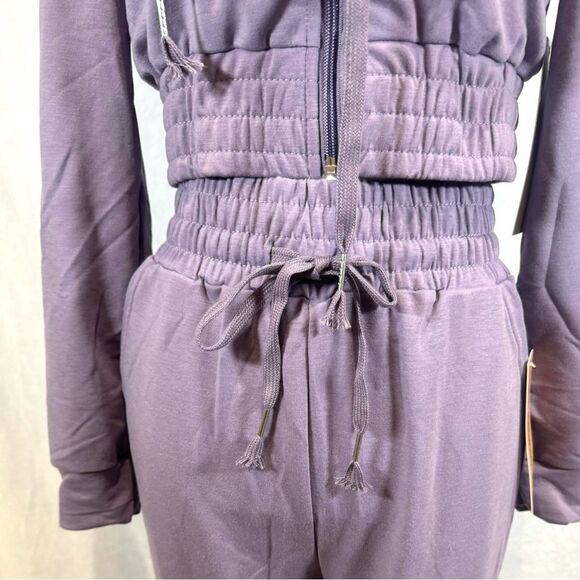 Purple low key crop hoodie jogger workout lounge set size large NWT - Picture 4 of 7